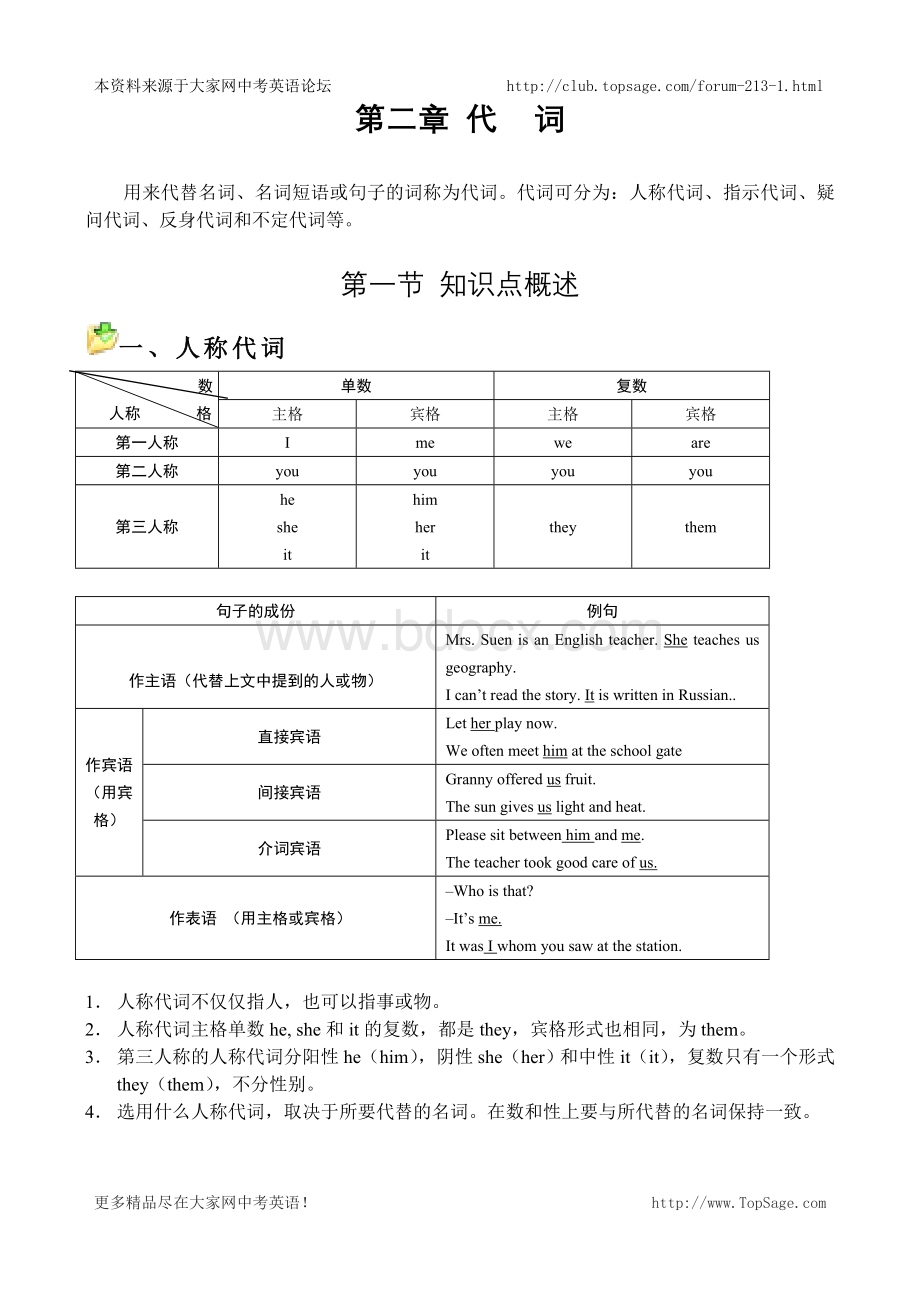 初中英语代词(教师用)文档格式.doc