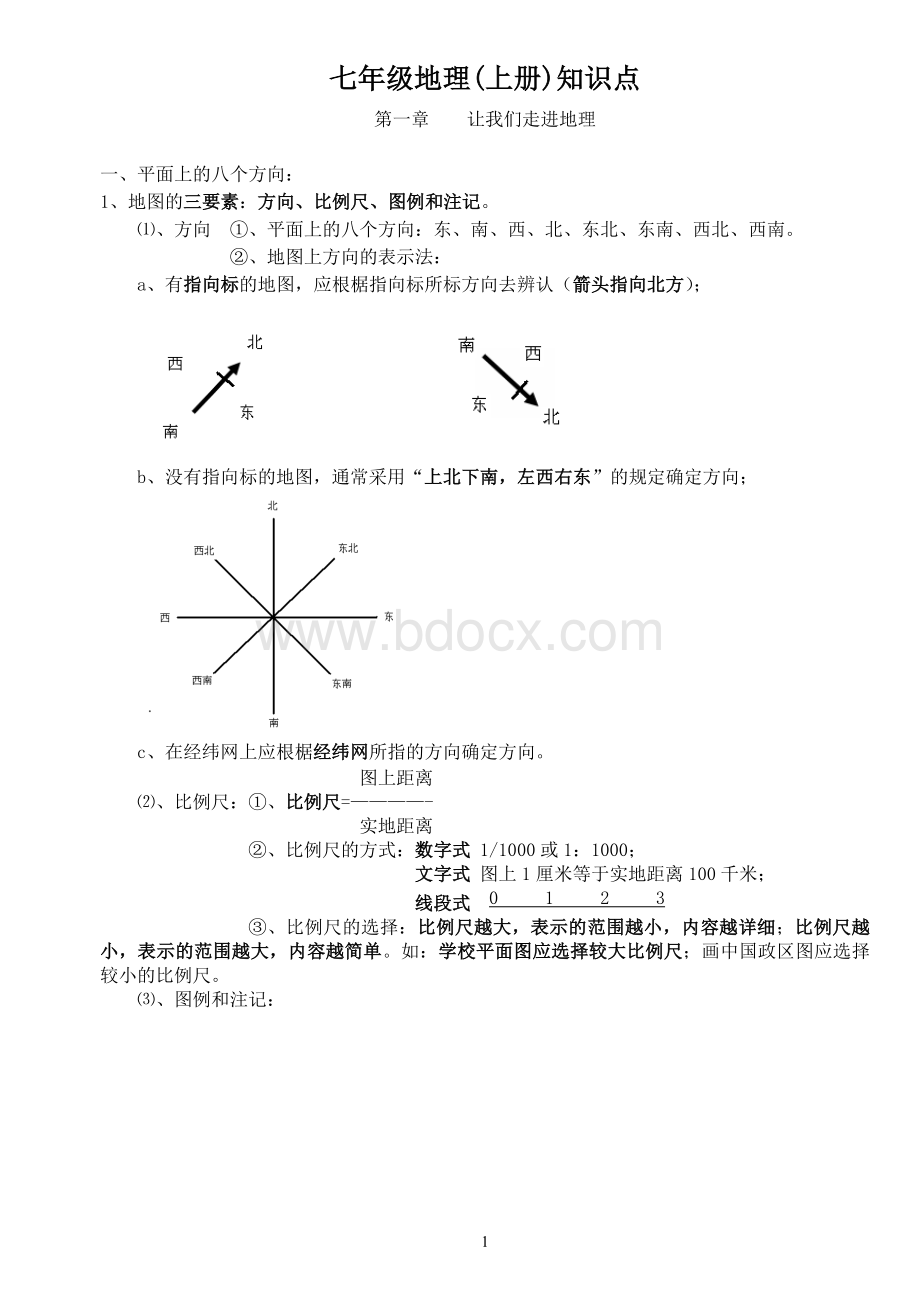 湘教版初中地理会考要点精编版Word格式.doc