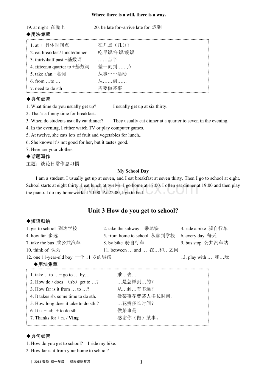 2013春季新版人教版七年级英语下册各单元知识点汇总[1].doc_第2页