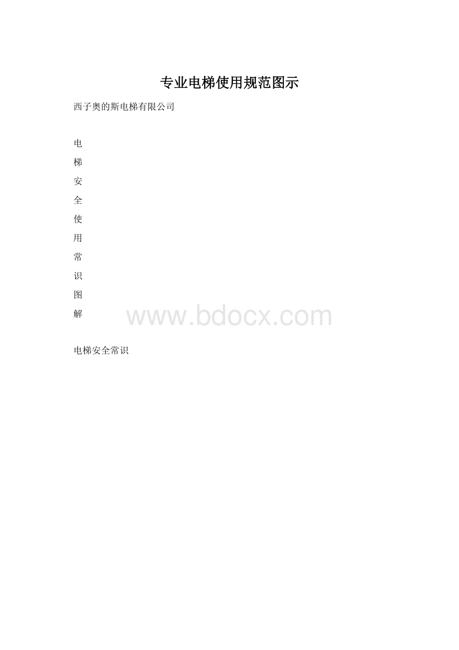 专业电梯使用规范图示.docx