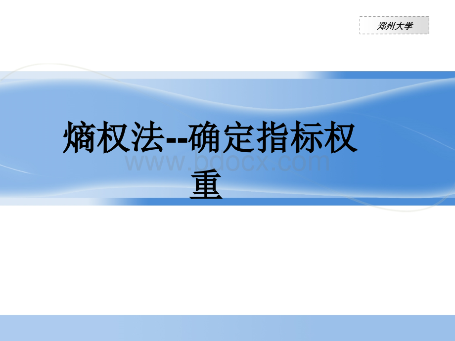 熵权法指标权重确定PPT资料.ppt