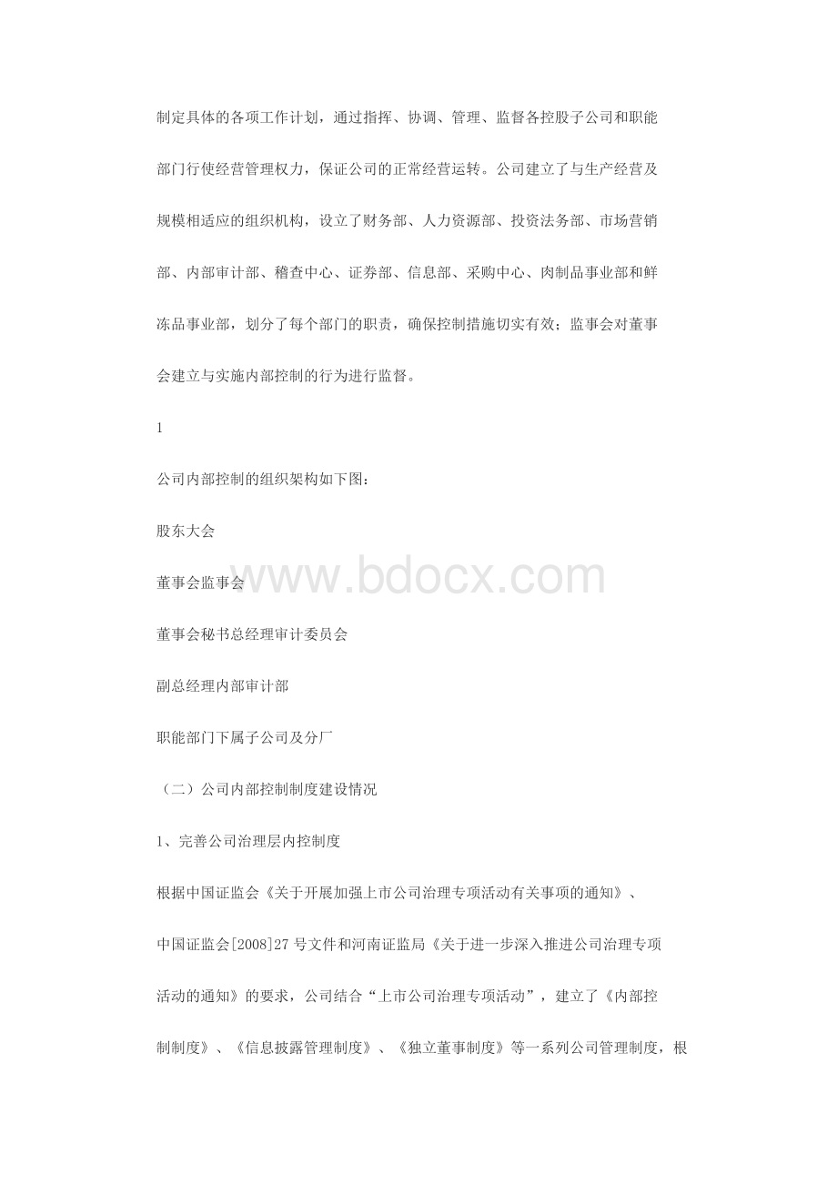 双汇发展：内部控制自我评价报告Word文档格式.doc_第2页