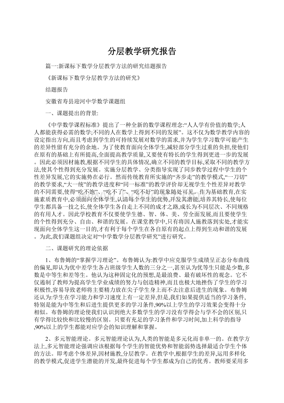 分层教学研究报告Word格式文档下载.docx_第1页