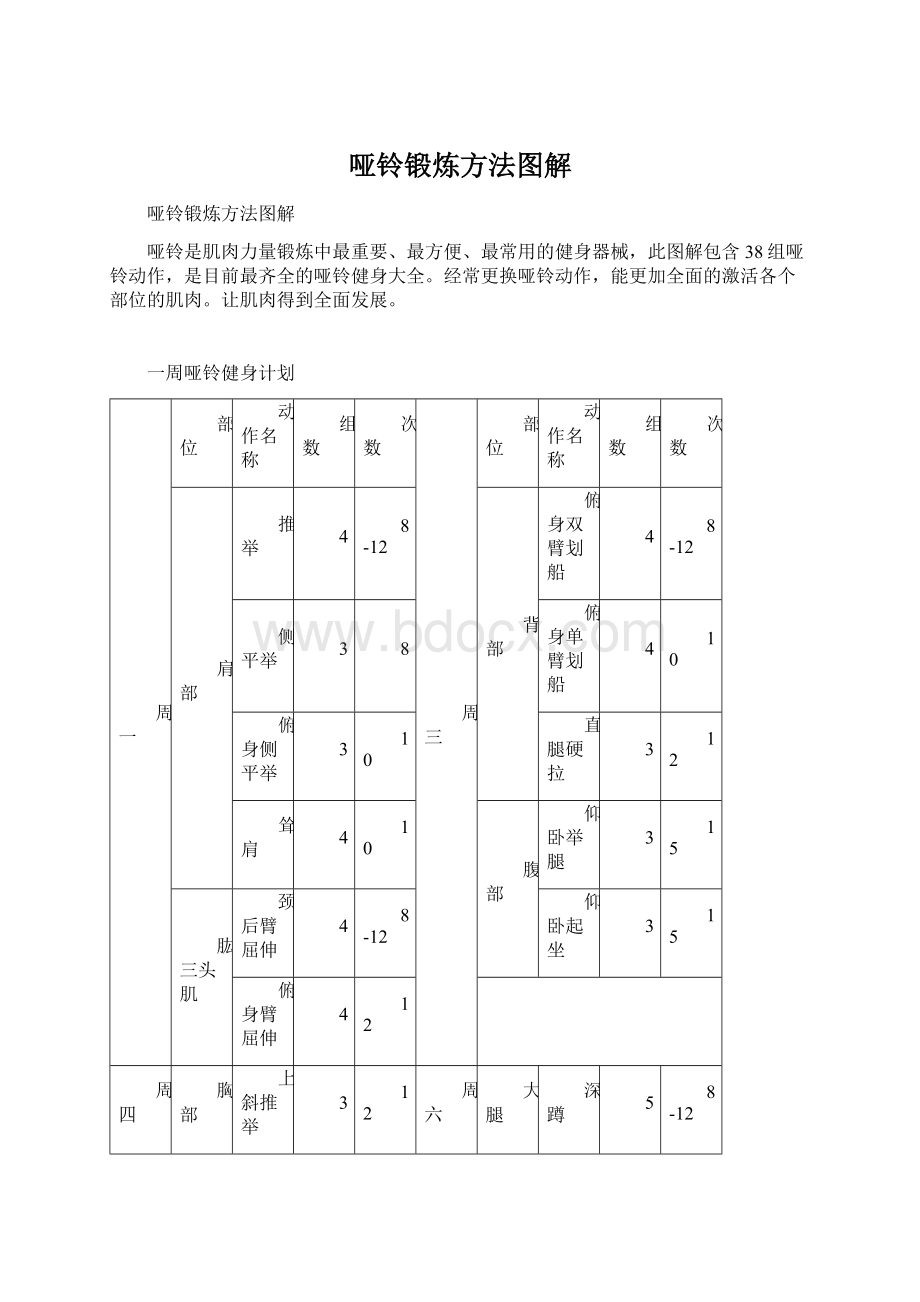 哑铃锻炼方法图解.docx