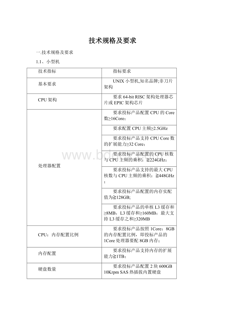 技术规格及要求文档格式.docx_第1页