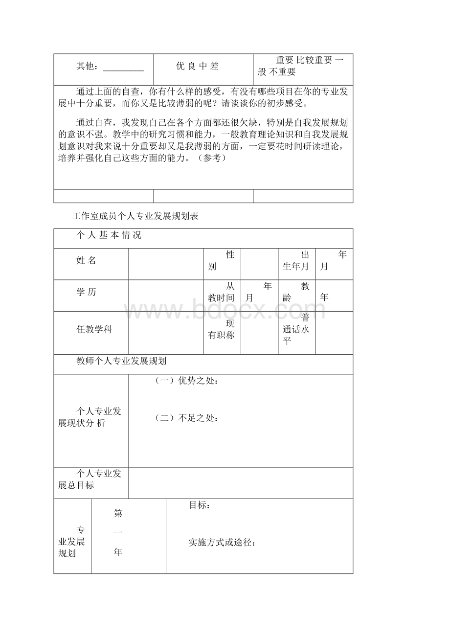 名师工作室成员个人专业发展规划表Word文档格式.docx_第3页