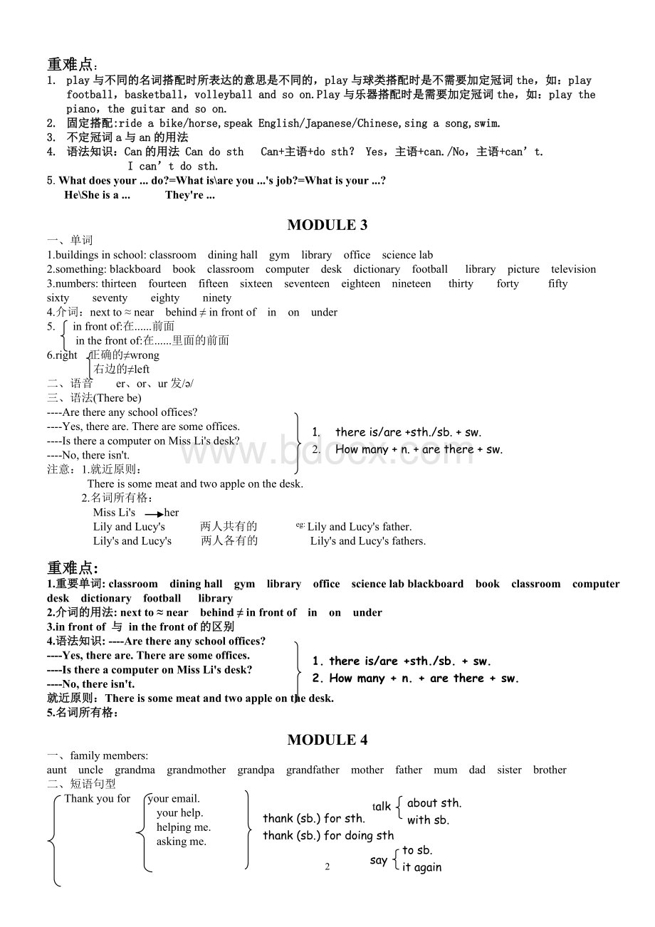 外研版初中英语知识点汇总Word格式.doc_第2页