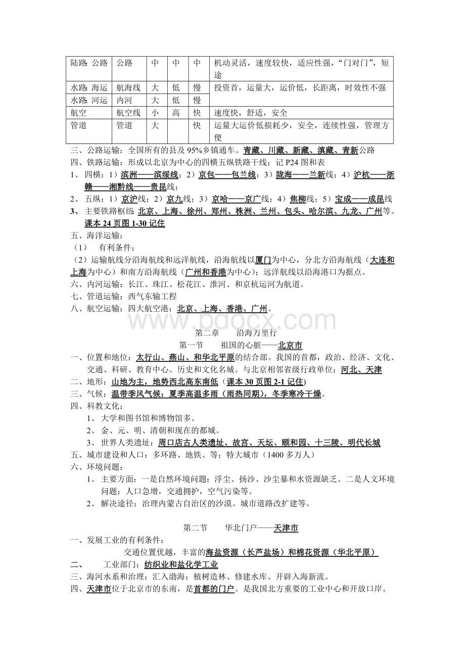 湘教版地理八年级下册复习提纲大全(自制)Word格式文档下载.doc_第3页