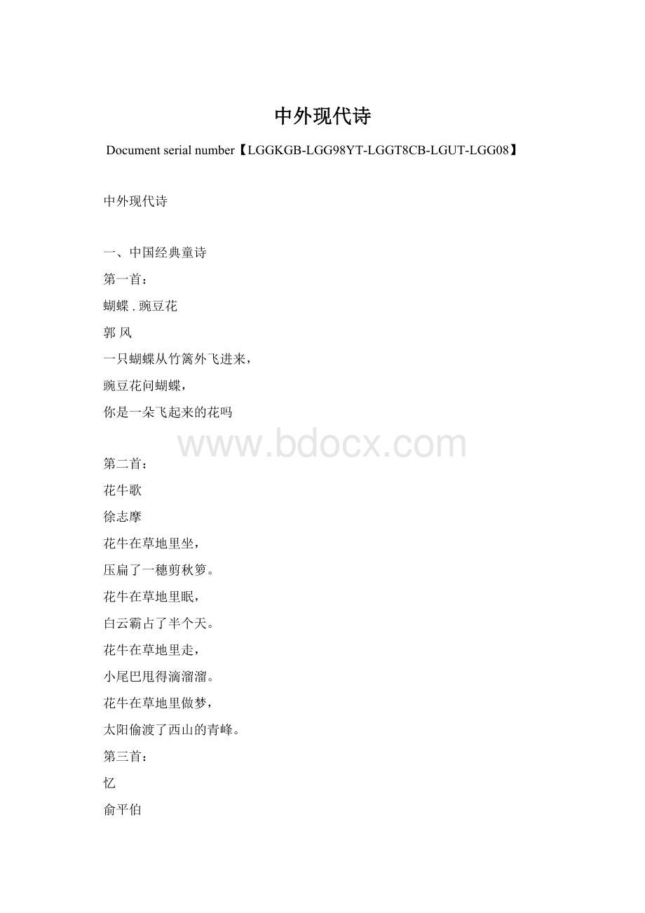 中外现代诗文档格式.docx