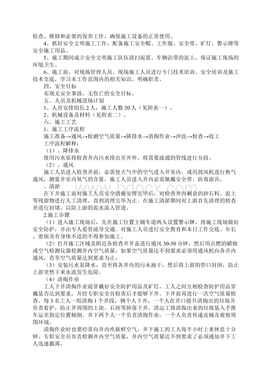 雨污水管道清掏方案及应急救援预案.docx_第2页