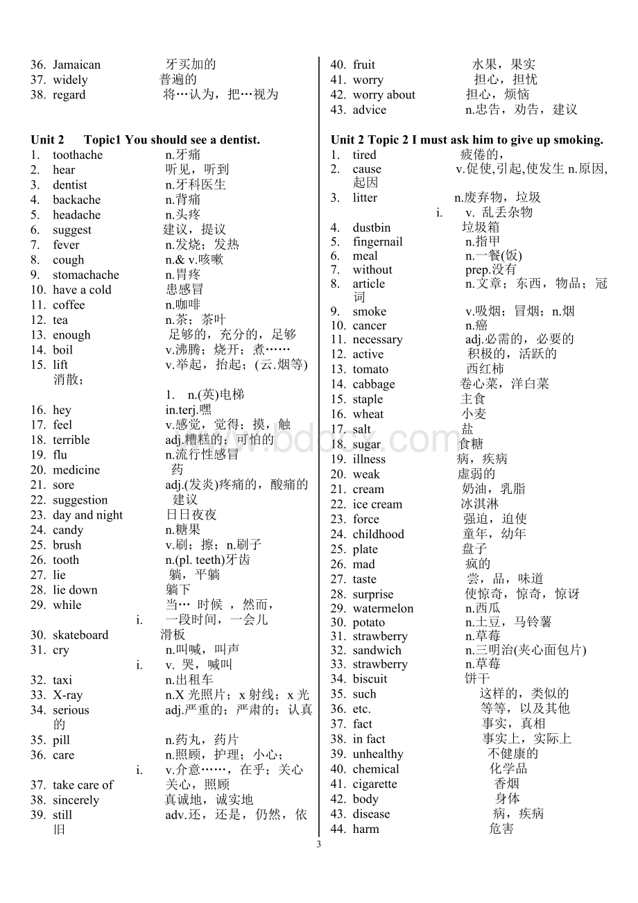 2013仁爱英语八年级上册单词表标准版Word下载.doc_第3页