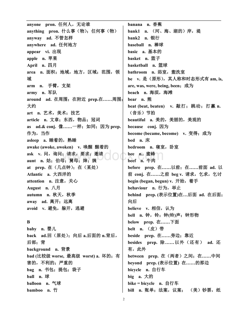 中考英语词汇表(1600词汇+词组).doc_第2页