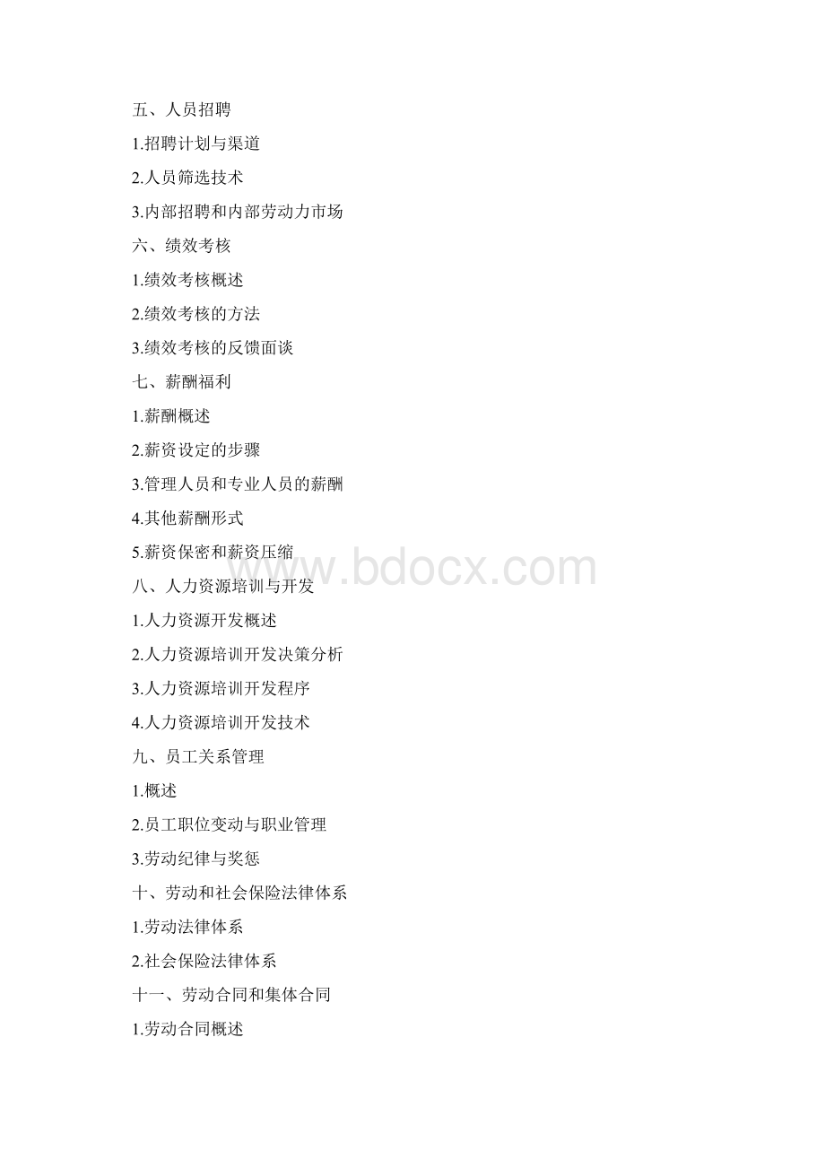 人力资源管理师考试大纲Word下载.docx_第2页