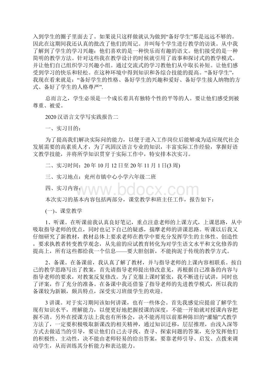 汉语言文学写实践报告怎么写Word文档下载推荐.docx_第2页