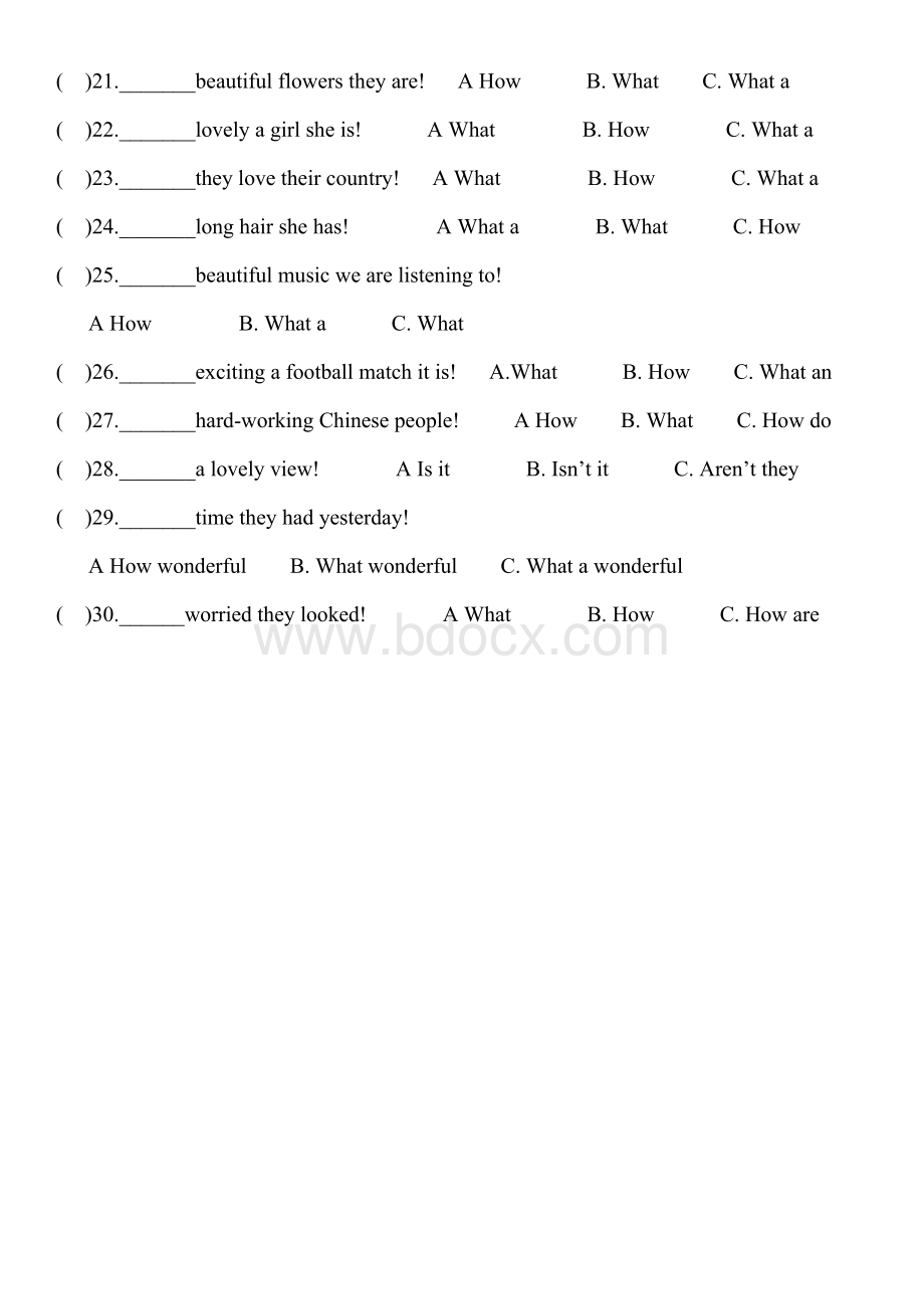 感叹句专项练习题及答案Word文件下载.doc_第2页