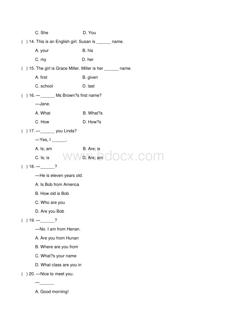 最新外研版七年级英语上册1至5单元测试题有答案.pdf_第2页