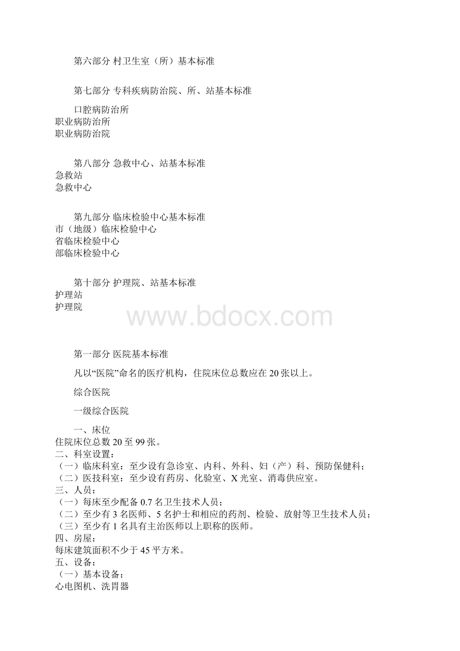 1994 医疗机构基本标准Word格式文档下载.docx_第3页