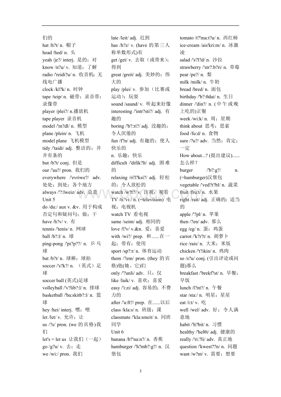 人教版七年级到九年级单词表文档格式.doc_第3页