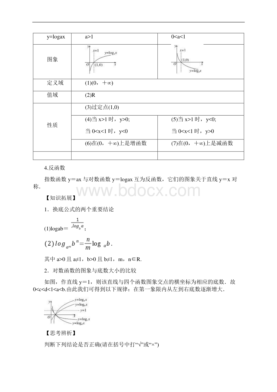 高考数学一轮复习专题第5讲 对数与对数函数教案与同步练习.docx_第2页