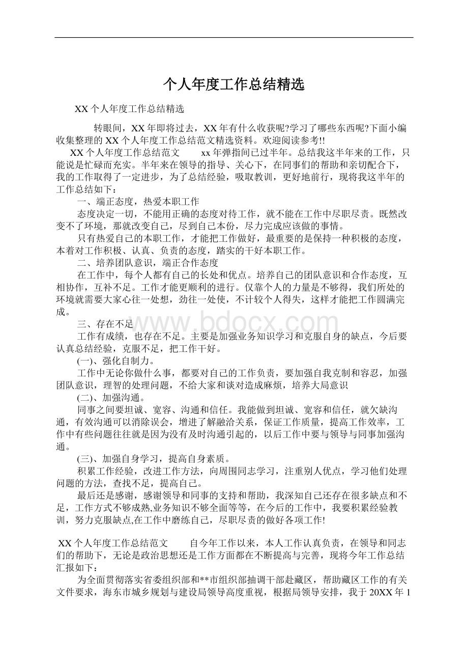 个人年度工作总结精选Word格式文档下载.docx_第1页