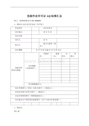 危险作业许可证AQ标准汇总.docx