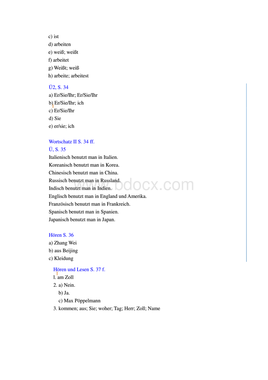 新求精德语强化教程第四版初级1课后练习答案最新版.docx_第2页