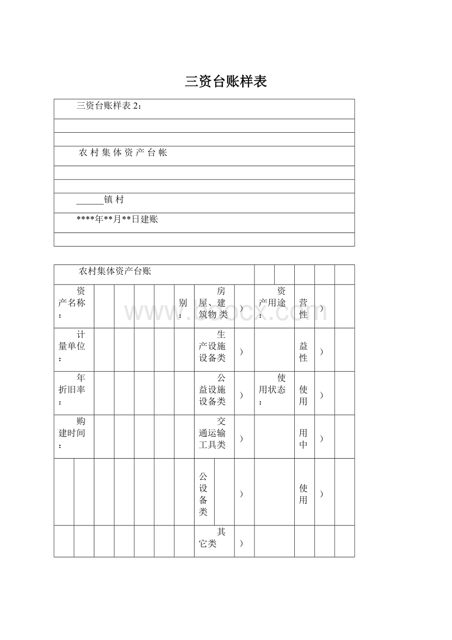 三资台账样表.docx_第1页