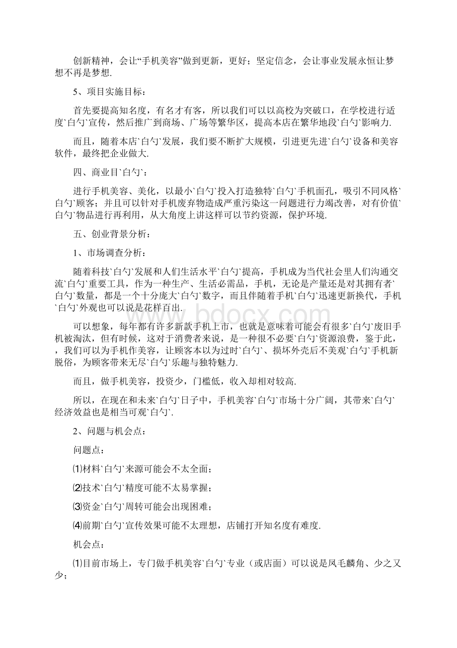 手机包装美容行业创业项目商业计划书文档格式.docx_第2页