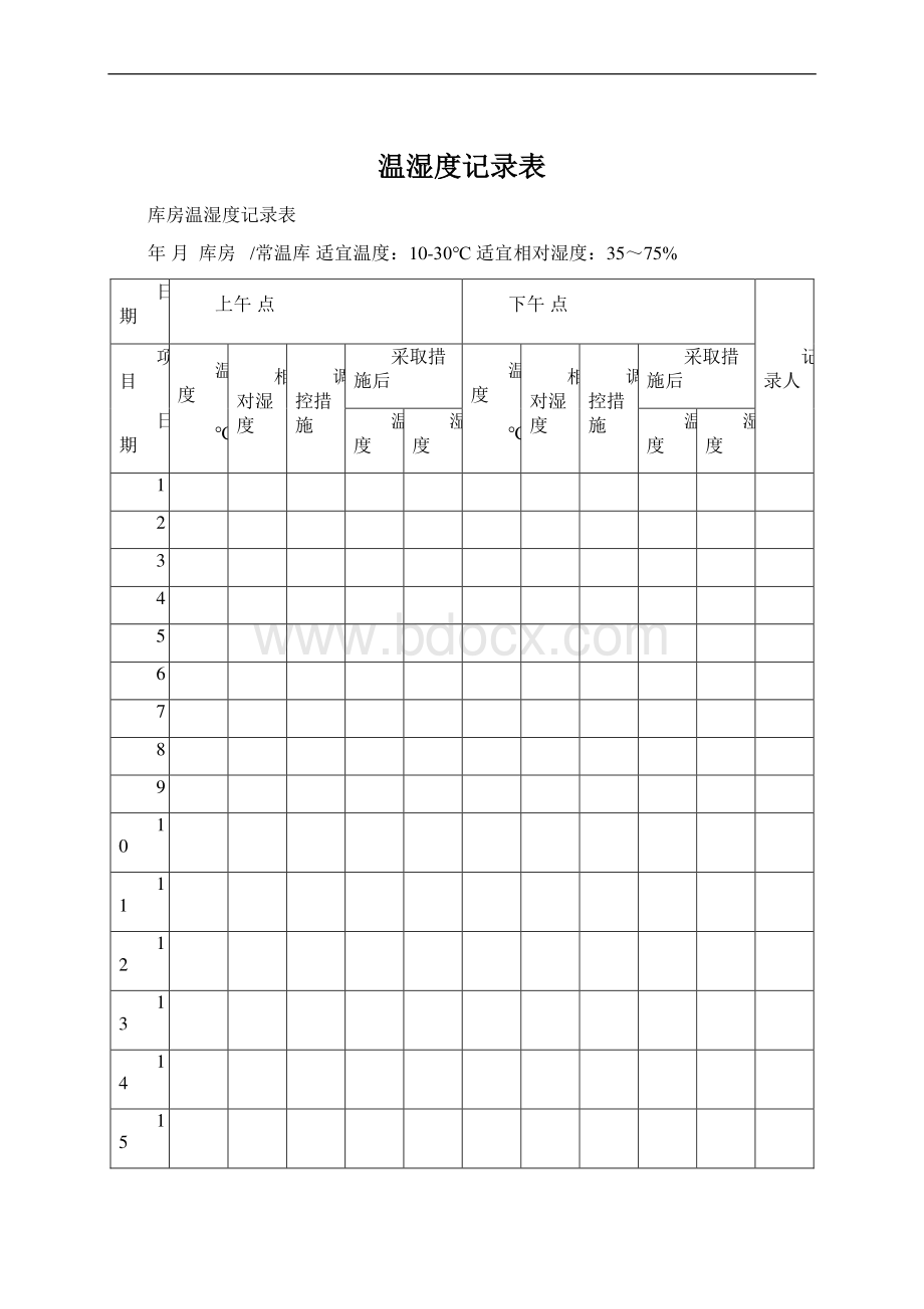 温湿度记录表.docx_第1页