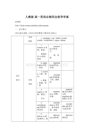 人教版 高一英语必修四全册导学案.docx