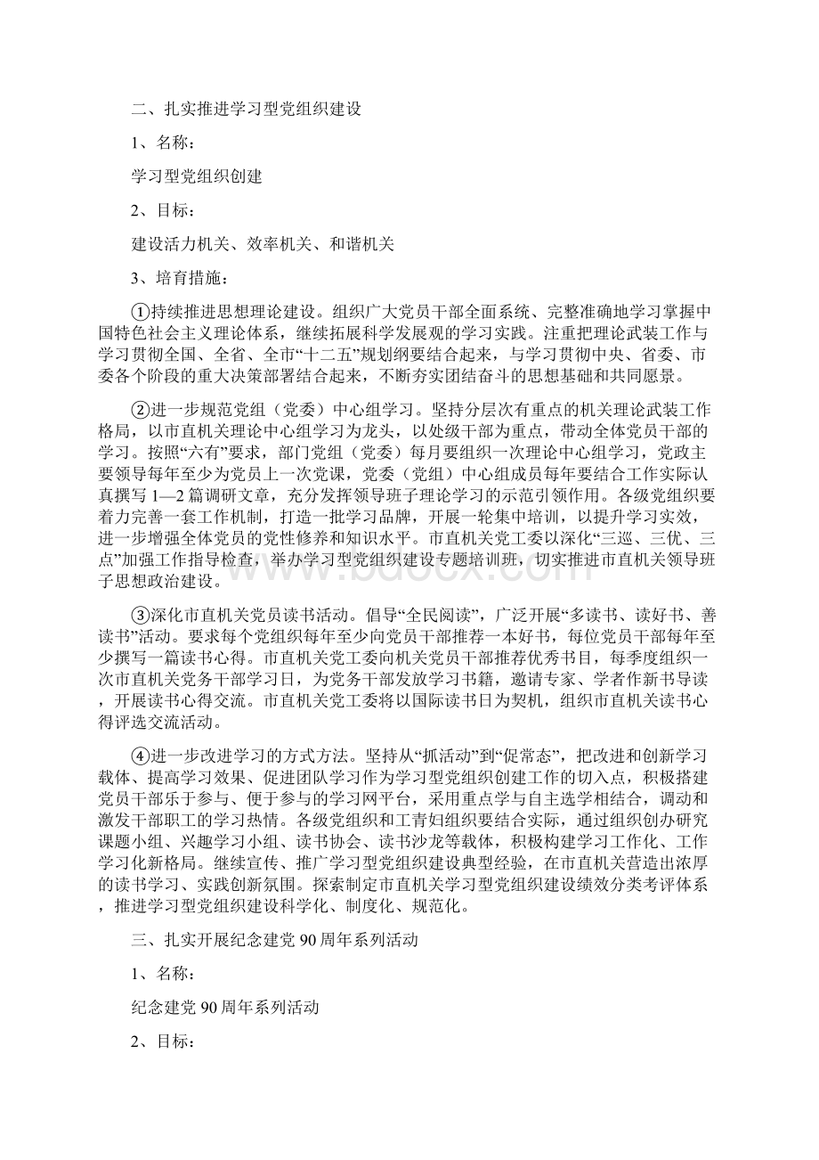 市直机关党工委党建典型精品亮点培育工作情况反馈.docx_第2页