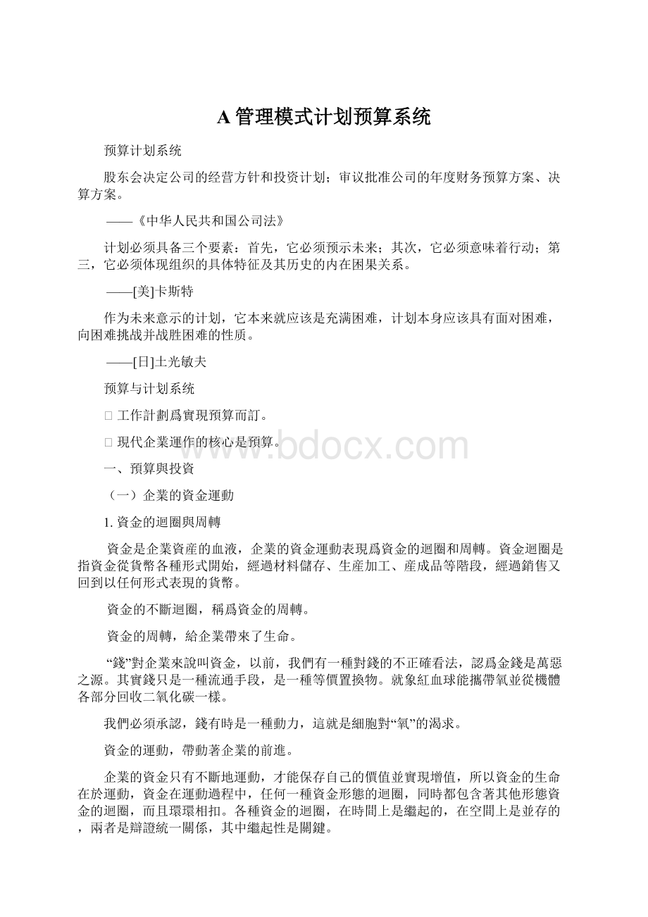 A管理模式计划预算系统.docx