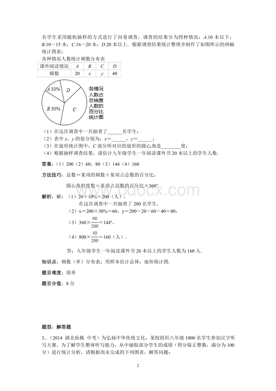 浙教版七年级下数学第六章《数据与统计图表》中考试题(解答题一)顾家栋Word格式文档下载.doc_第2页