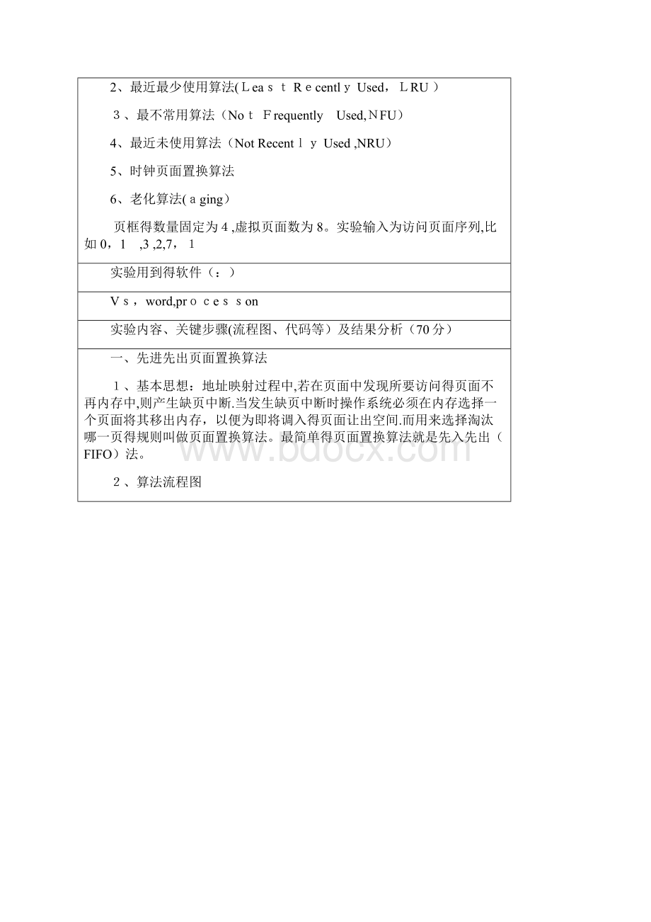 第7次常用页面置换算法模拟实验文档格式.docx_第2页