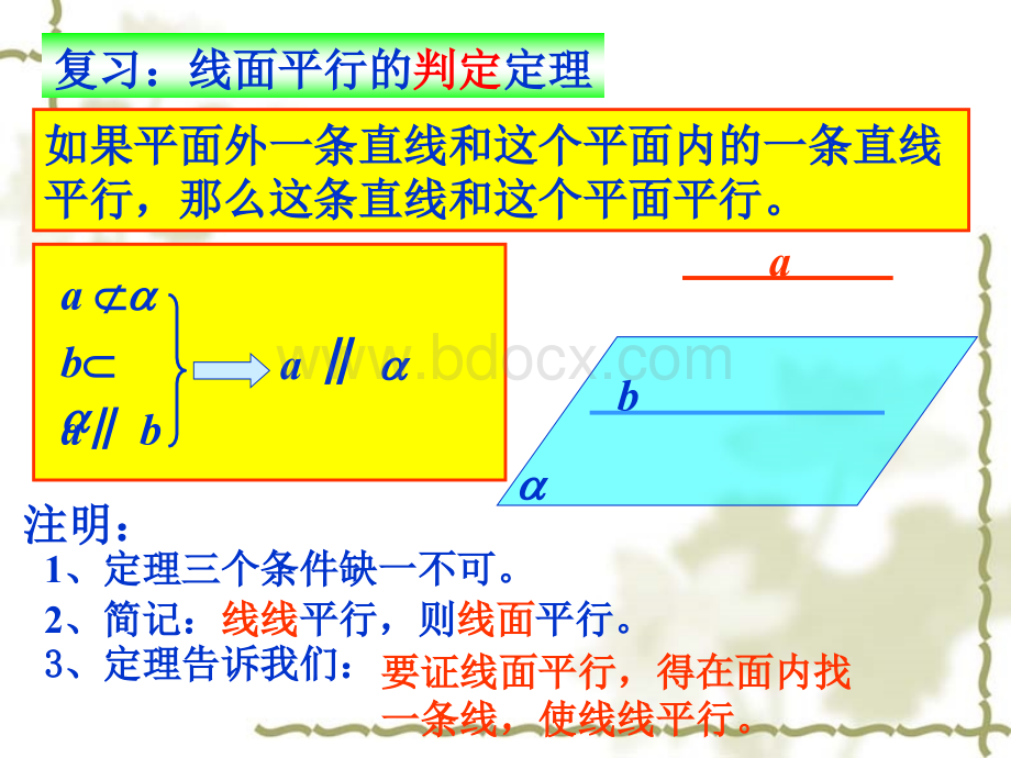 直线与平面平行性质PPT推荐.ppt_第2页