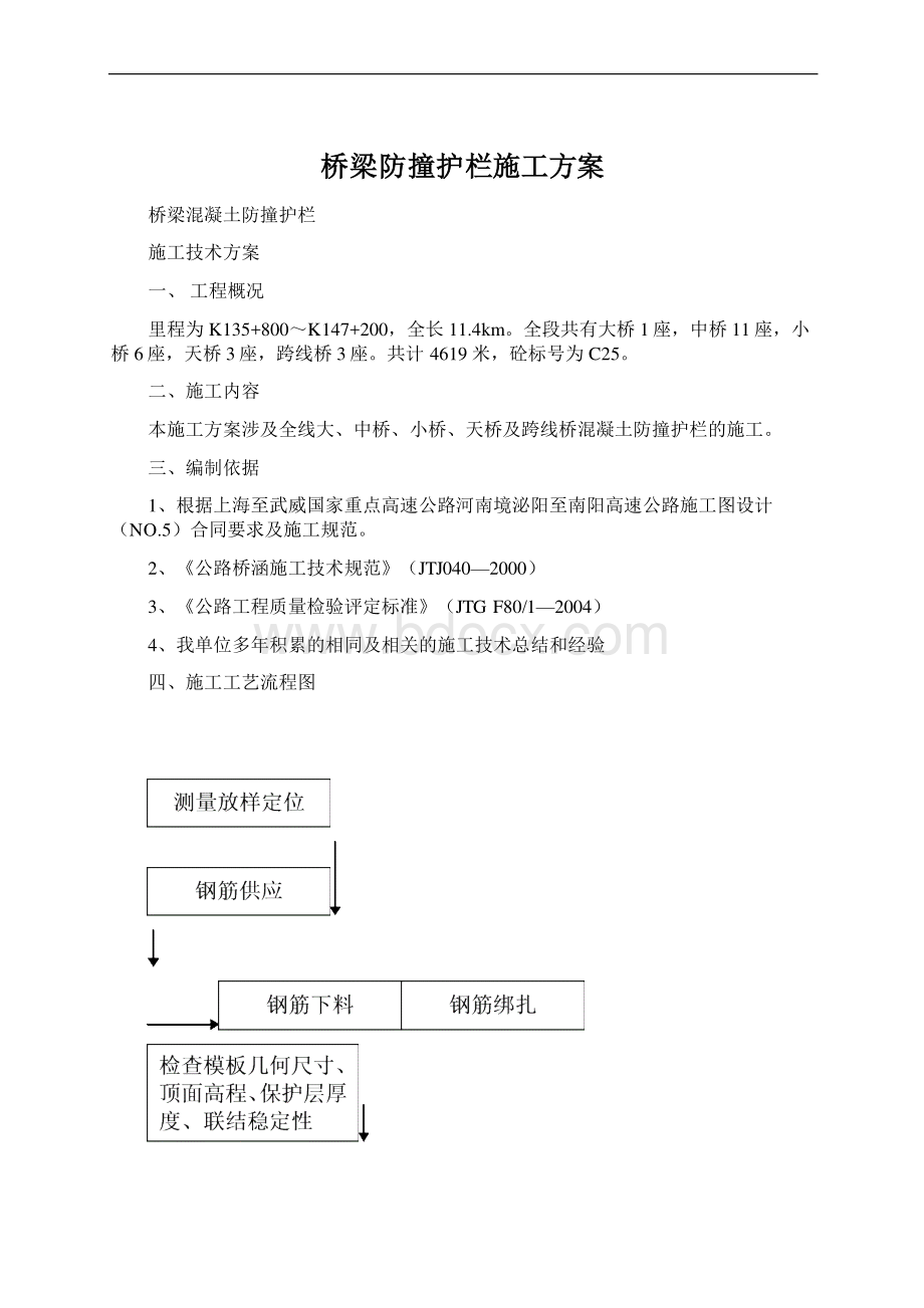 桥梁防撞护栏施工方案.docx_第1页