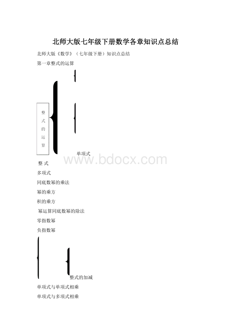 北师大版七年级下册数学各章知识点总结Word文档格式.docx