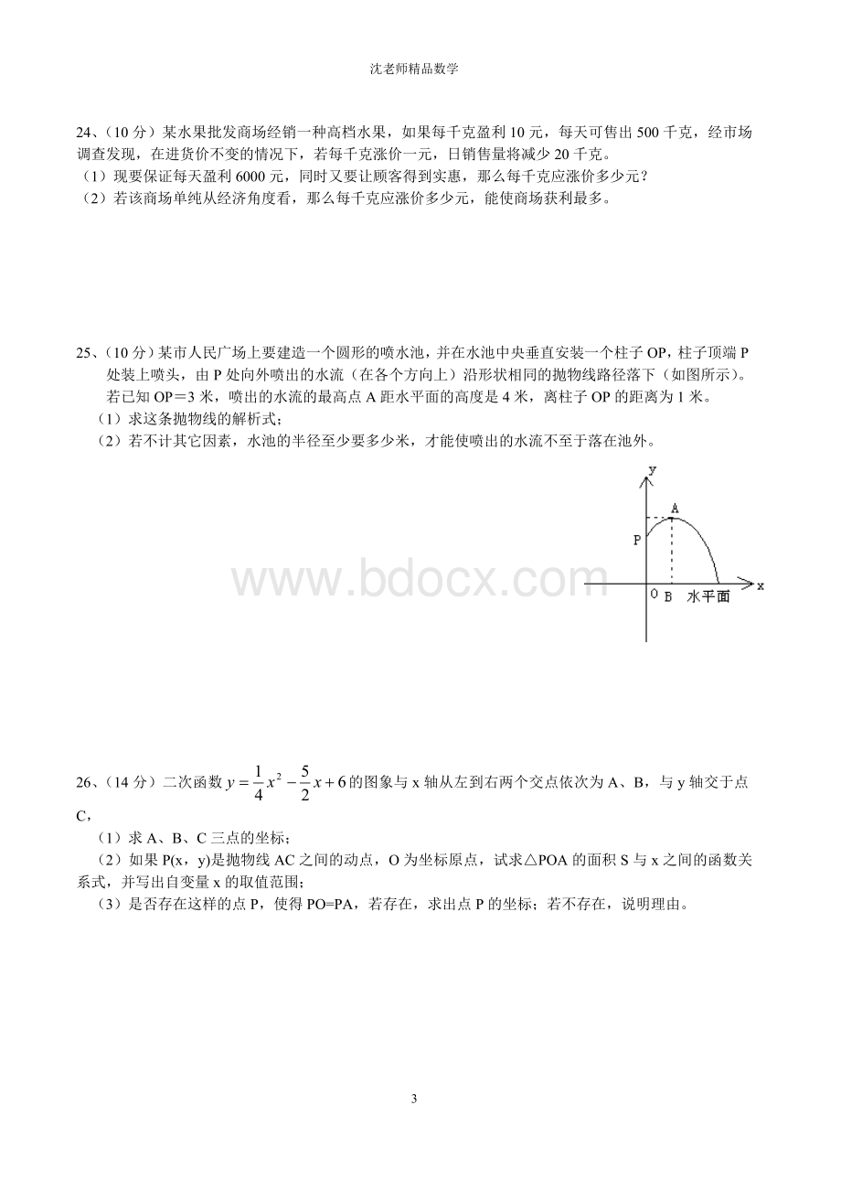 安徽中考《二次函数》专题文档格式.doc_第3页