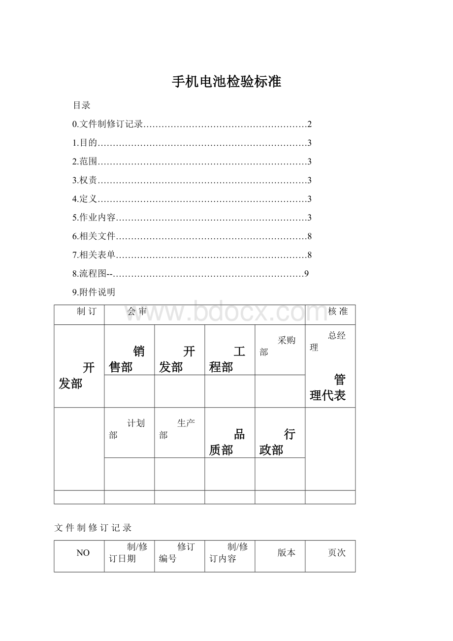 手机电池检验标准.docx