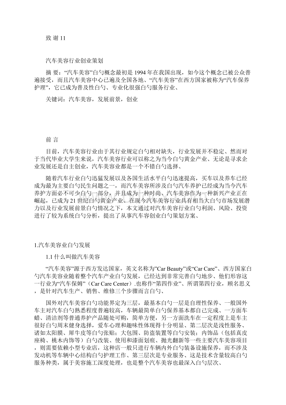 汽车美容行业投资经营项目商业计划书精选审批篇.docx_第2页