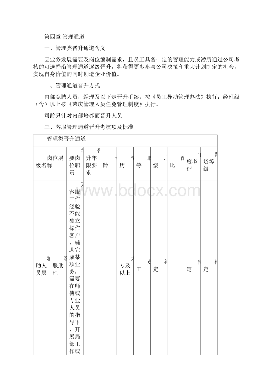 互联网淘宝天猫电商企业客服人员双轨晋升通道及管理方案Word格式.docx_第3页