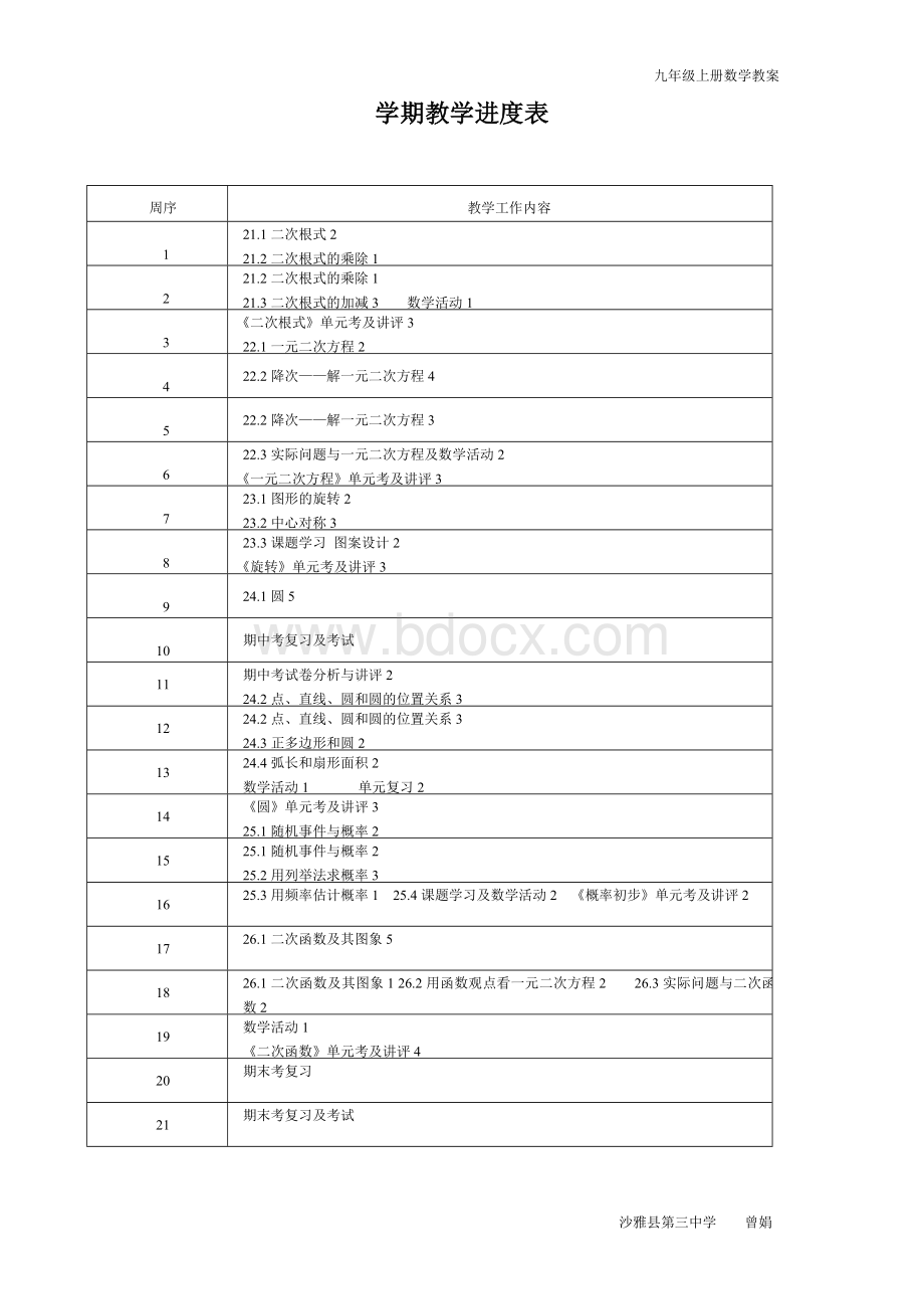 九年级(初三)数学上册教案(全册详细)[1].doc