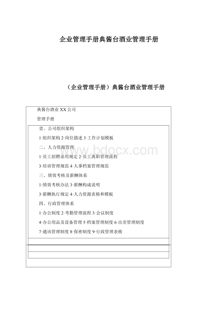 企业管理手册典酱台酒业管理手册Word格式文档下载.docx