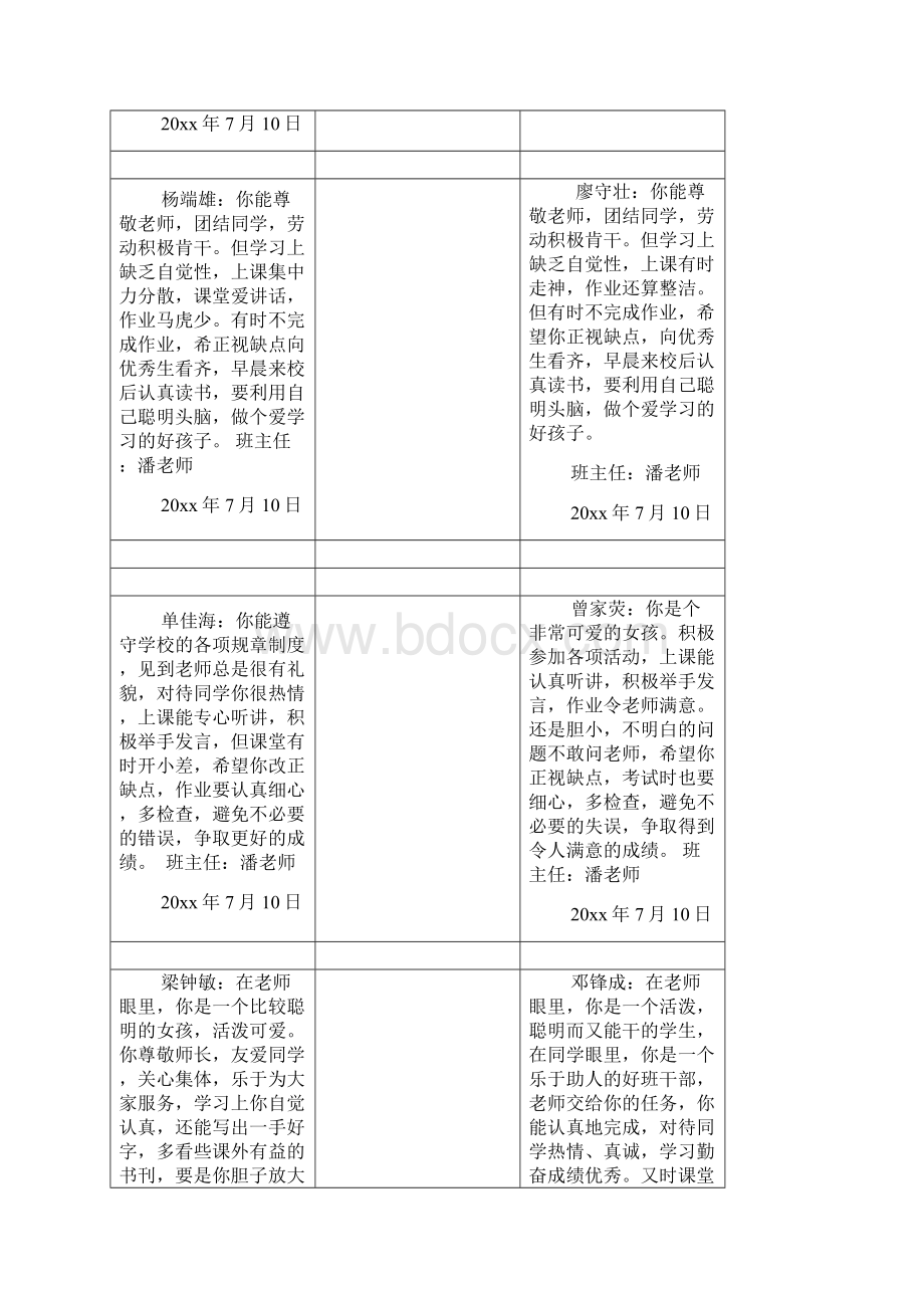 一年级下册期末评语.docx_第3页