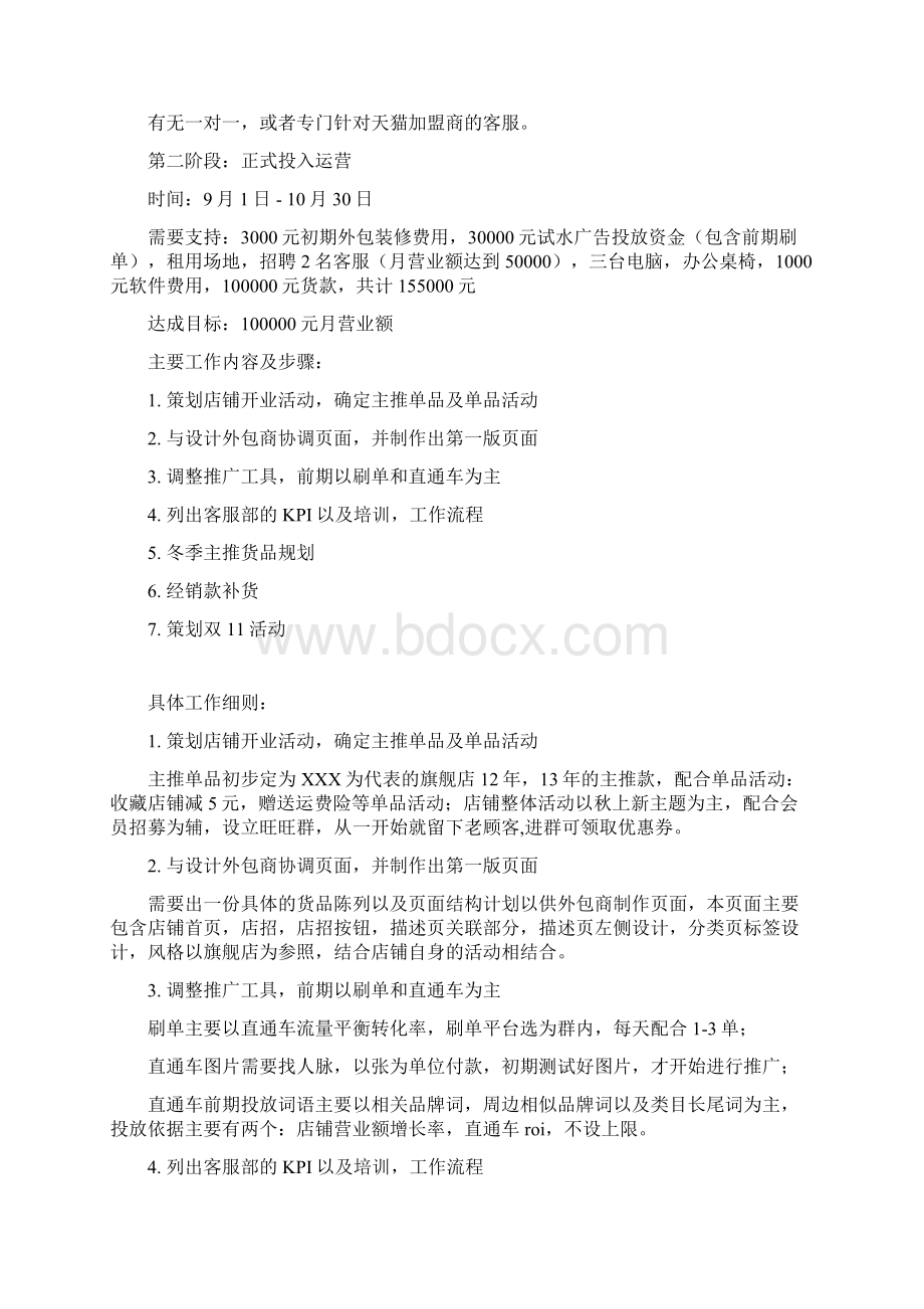 精撰某品牌天猫专卖店运营投入实施项目商业计划书Word文件下载.docx_第2页