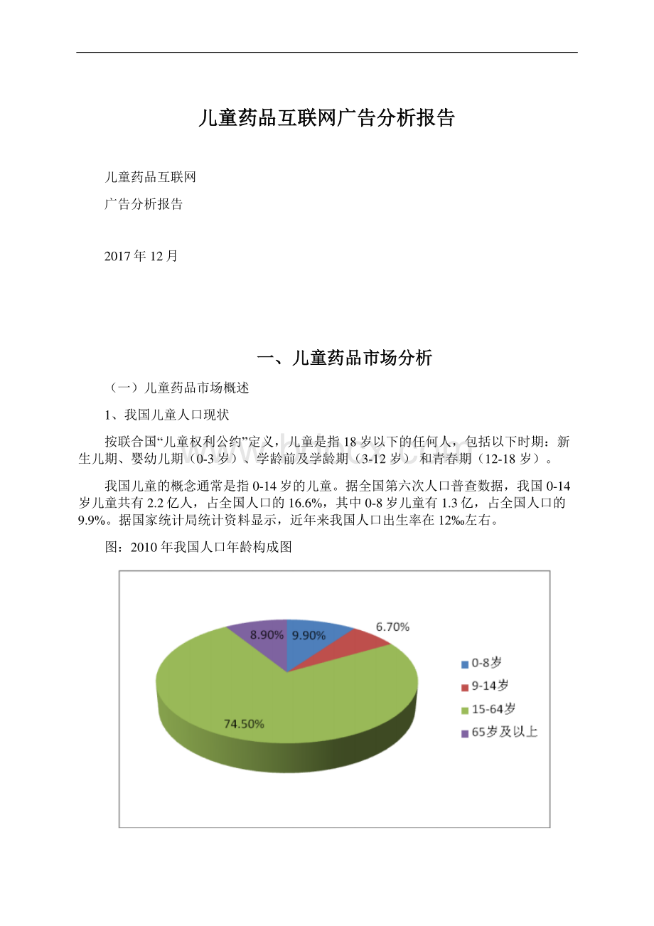 儿童药品互联网广告分析报告Word格式.docx