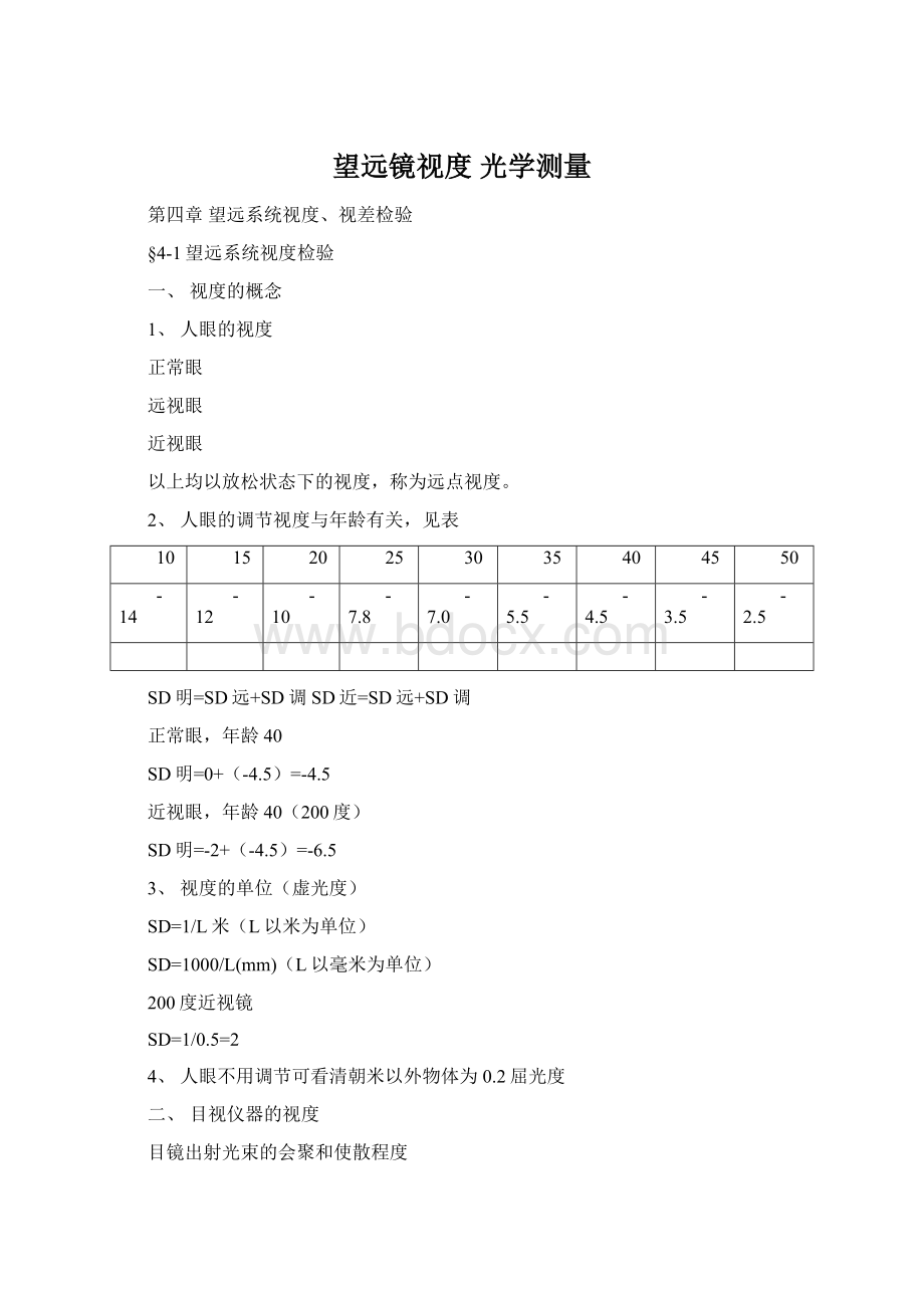 望远镜视度 光学测量Word文档格式.docx_第1页