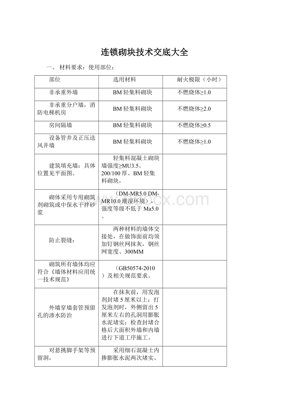 连锁砌块技术交底大全Word下载.docx