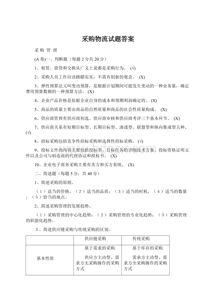 采购物流试题答案.docx_第1页