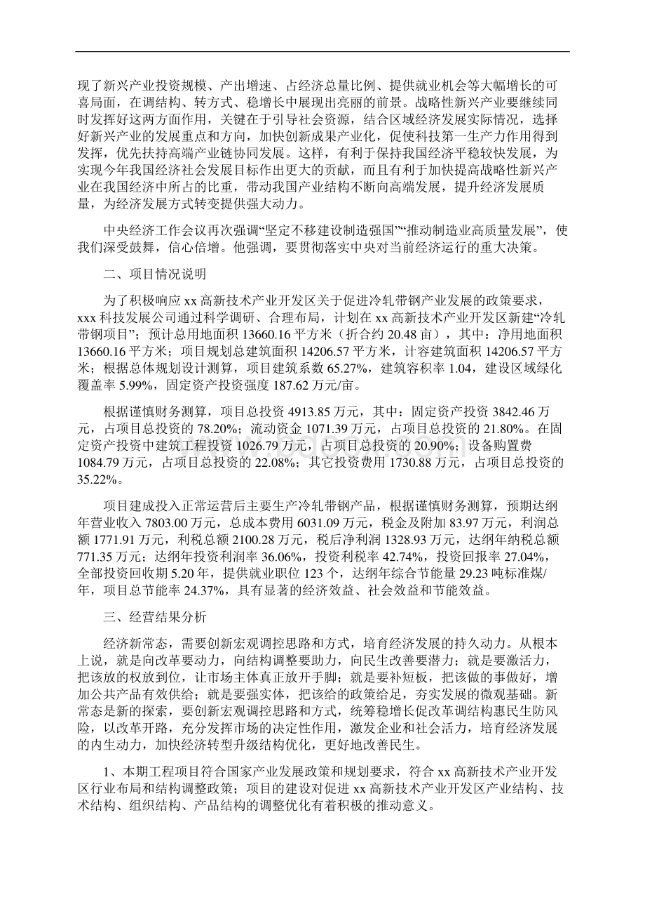 冷轧带钢项目工作总结汇报.docx_第2页